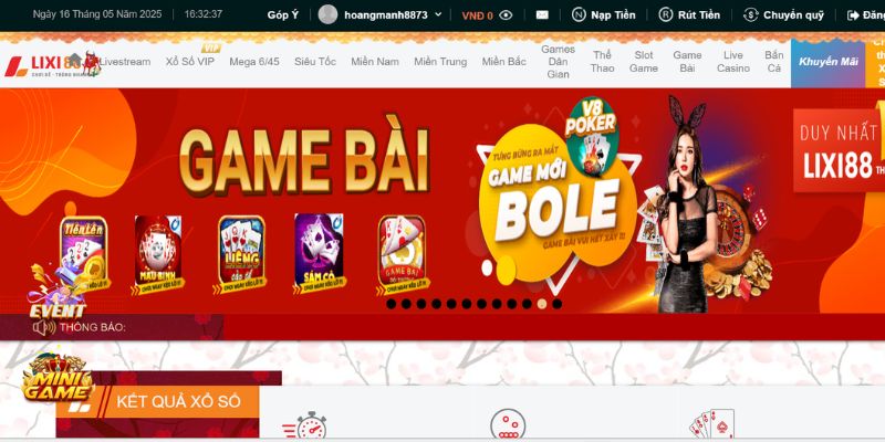 Lixi88 khẳng định độ uy tín khi thiết kế giao diện website vô cùng nổi bật