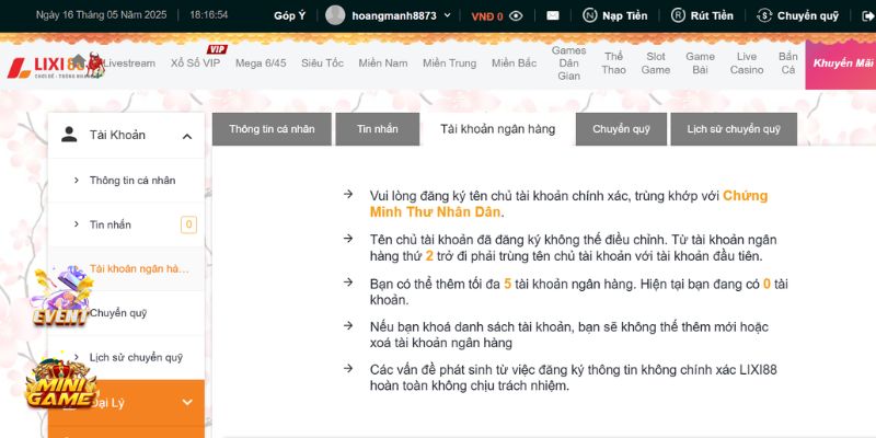 Hướng dẫn cách rút tiền lixi88
